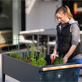 Herstera Garden® Metalen verhoogde Plantenbak Verrijdbaar- 120x60x84cm - Antraciet