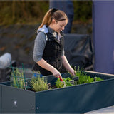 Herstera Garden® Metalen verhoogde Plantenbak Verrijdbaar- 120x60x84cm - Antraciet