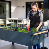 Herstera Garden® Metalen verhoogde Plantenbak Verrijdbaar- 120x60x84cm - Antraciet