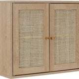 Hangkastje Bali Rattan - Wand Badkamerkast Hangend met Rattan - Bruin