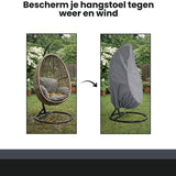 Beschermhoes Hangstoel Egg - Grijs - 190 x 115 cm - Waterproof - Universeel model - Hoes van Egg Chair - Waterdichte Beschermer voor Egg Stoel met Standaard