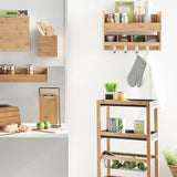 5Five® keukentrolley 4 schappen Bamboe - 40x22x83 cm - Zwart/Bruin