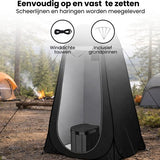 Pop-up Douchetent & Toilet Tent – Camping Douchetent met Opvouwbaar Toilet – Privacy Tent Camping, Festival & Strand – Inclusief Draagtas, Grondpinnen en Scheerlijnen – 190 cm Hoog – Zwart