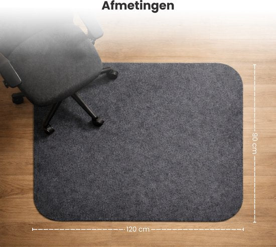 Bureaustoelmat 120 x 90 cm – Vloerbeschermer voor Bureaustoel – Stoelmat Bureau – Antislip Bureaustoel Mat voor Harde Vloeren – Krasbestendige Vloermat Kantoor & Thuiswerkplek
