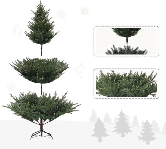 Kunstkerstboom van Noorse spar met metalen voet - 1046 takpunten - 180 cm - Ø157 cm Breed