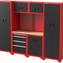 Feistos Juno 14 Gereedschapswand Hoog - 46x264x198 cm - Zwart/Rood
