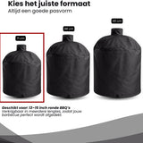 BBQ Hoes Waterafstotend en Rond - Zwart - 13 tot 15 inch - Ø56x71cm - Universeel - Geschikt voor Kamado, Big Green Egg en Grill Guru
