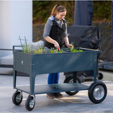 Herstera Garden® Metalen verhoogde Plantenbak Verrijdbaar- 120x60x84cm - Antraciet