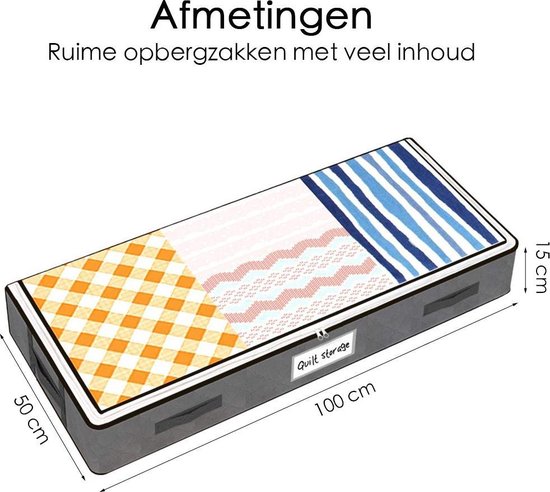 Bed Organizer - 3 stuks - Ruime Opbergzakken voor Kleding en Dekbedden - Grijs - Opbergtassen voor onder je Bed