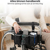 Rolstoeltas - Zwart - Armleuning Rolstoeltas - Waterafstotende Opbergtas voor Rolstoel - Rolstoel Organizer