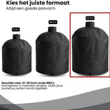 BBQ Hoes Waterafstotend en Rond - Zwart - 21 tot 25 inch - Ø98x115cm - Universeel - Geschikt voor Kamado, Big Green Egg en Grill Guru
