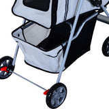 4goodz Hondenbuggy met Zonnedak en Opbergnet - Grijs