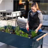 Herstera Garden® Metalen verhoogde Plantenbak Verrijdbaar- 120x60x84cm - Antraciet