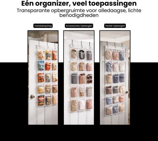 Deur Schoenen Organizer – 15 Vakken – Hangende Schoenenopberger – Transparant – Schoenenrek voor Deur – Opberg Organizer voor Schoenen, Accessoires & Kleding