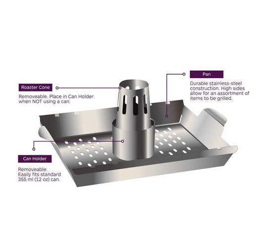 4cookz 3-in-1 RVS groente en kip rooster - chicken on beercan rooster