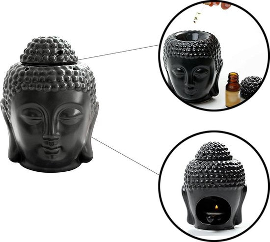 Buddha Kaarshouder - Waxinelicht houder - Aroma kaars - Waxinelichthouder Keramiek - Theelichthouder - Aroma Theelicht - Buddha Beeld