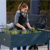 Herstera Garden® Metalen verhoogde Plantenbak Verrijdbaar- 120x60x84cm - Antraciet