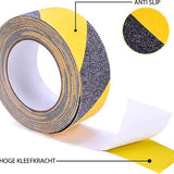 24ME® - Geel-Zwarte Antislip Waarschuwingstape – 5cm x 10 Meter – Veiligheidstape voor Trappen, Bedrijven of Thuis