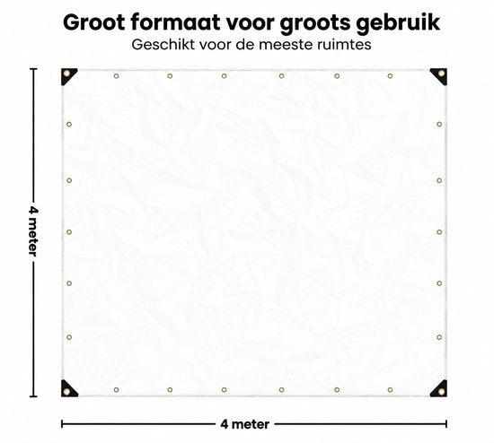 Transparant Afdekzeil 4x4m – Waterdicht PVC Zeil met Oogjes – Windbestendig Doorzichtig Zeil voor Overkapping, Tuin, Terras, Veranda & Carport – Versterkte Hoeken