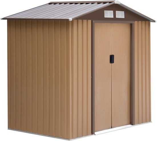 4goodz Gereedschapsschuur Metaal 127x213x185 cm - Bruin