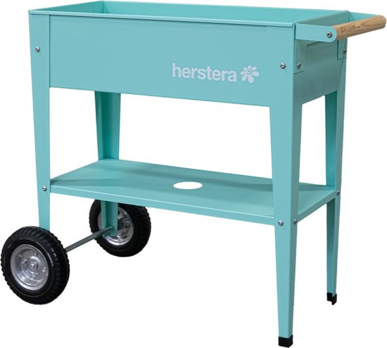 Herstera Garden® Barcelona Plantenbak Verrijdbaar - 85x50x80cm - Muntgroen