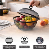 Fruitmand met Vliegenkap - Zwart - Diameter: 22,5 cm - Fruitopberger - Zwarte Fruitmand