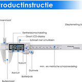 Digitale Schuifmaat - 150 mm Precisie Meting met LCD Display - Inclusief Opbergtas & Batterijen