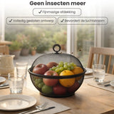 Fruitmand met Vliegenkap - Zwart - Diameter: 22,5 cm - Fruitopberger - Zwarte Fruitmand