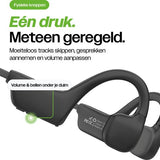 REBØNE® Core Bone Conduction Headphone – Draadloze oordopjes - Sport Oortjes Draadloos – Open Ear Hardloop Oordopjes – Bluetooth – 9 uur speeltijd – IPX5 – Zwart