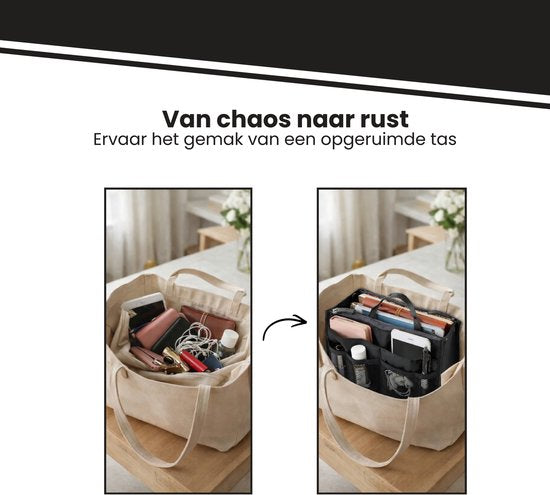 Handtas organizer - Bag in Bag - 11 ruime vakken - 17 9 Tasorganizer