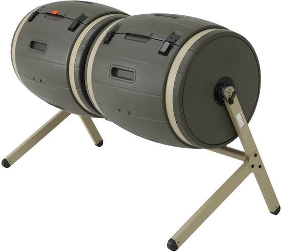 Lifetime® Kunststof Composteerder met 2 vaten 380L - 79x160x110cm
