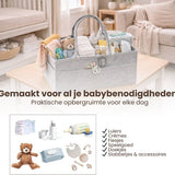 Luiertas Vilt - Grijs - Vilt - 32 x 22 x 19 cm - Luier Organizer - Draagbare Organiser met Handige Vakken - Verzorgingstas