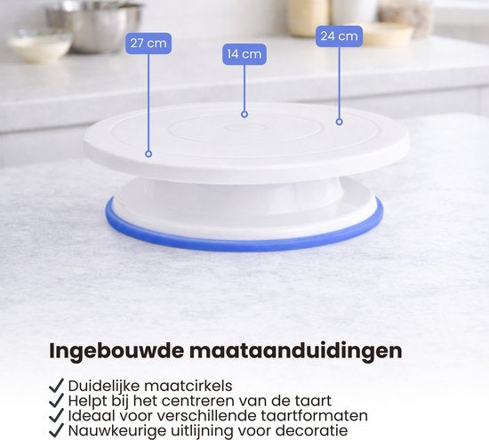 Taartplateau - Draaibaar Taartplateau Anti-slip - Draaiplateau Taart –Turntable Cake - Taartplateau - Draaitafel