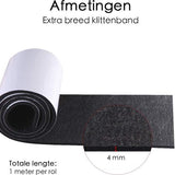 Klittenband - Extra Breed - 1 Meter - 10 cm Breed - Zwart