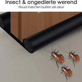 Tochtstopper Deur - Tochtrol - 94.5 cm - Zwart - Seal Strip - Tochtstrip - Tochtkussen - Tochthond - Tochthond Dubbel - Dubbele Tochtrol - Tochtkussen voor Deur