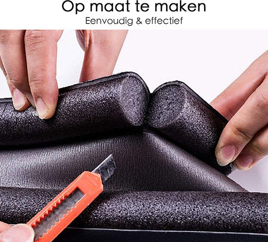 Tochtstopper Deur - Tochtrol - 94.5 cm - Zwart - Seal Strip - Tochtstrip - Tochtkussen - Tochthond - Tochthond Dubbel - Dubbele Tochtrol - Tochtkussen voor Deur