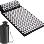 Spijkermat Set met Kussen - 64x44 cm - Zwart - Acupressuur Mat & Spijkerbed - Inclusief Acupunctuur Kussen - Shakti Massage Ervaring