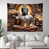 Sasemy® Lotus Boeddha wandkleed - Wanddecoratie - Slaapkamer decoratie - Woonkamer decoratie - Kantoor decoratie