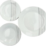 4goodz porseleinen servies 6 persoons - Wit/Zwarte strepen