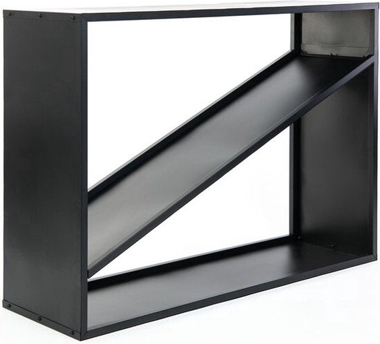Westmann® HaardHout Rek Hugo - 35x115x80cm - Houtopslag buiten - Zwart