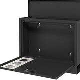 Wandbrievenbus modern - Afsluitbaar met slot - 36,5x11,5x29 cm - Zwart