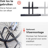 4toolz stabiel stalen fietsenrek voor drie fietsen - Zwart