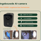 Vogelview Nestlife360 - Vogelhuisje met Camera - Hout - AI vogelherkenning - 1080p HD - Audio - Met zonnepaneel