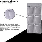 Schoenenkast Hangend - Schoenenzak 6 vakken - Opbergen van Schoenen aan Deur - Schoenenzak Grijs - Oplossing voor rondslingerende schoenen - Hoogwaardige Schoenenkast