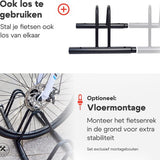 4toolz stabiel stalen fietsenrek voor drie fietsen - Zwart