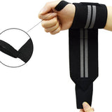 Fitness - Crossfit Polsband - 2 stuks - Grijs - Zwart - Polsbandage Wrist Support Wraps - Pols Bandage Band - Bodybuilding Support - Gewichthef Straps - Krachttraining Lifting Workout Straps