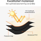 Barbecue Hoes - Waterproof - Verstelbaar - 152x76x120cm - Zwart - BBQ hoes