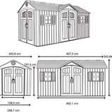 Lifetime - LG60318 - Tuinhuis - Tuinschuur - 244 x 244 x 457 cm
