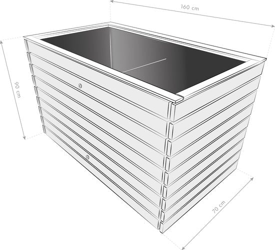 Westmann Houten Verhoogde Plantenbak Moestuin Asket XL - 160x70x90cm