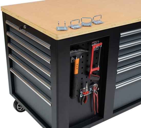 FEISTOS Hektor Mobiele werkbank - 114x73x89 cm - Zwart